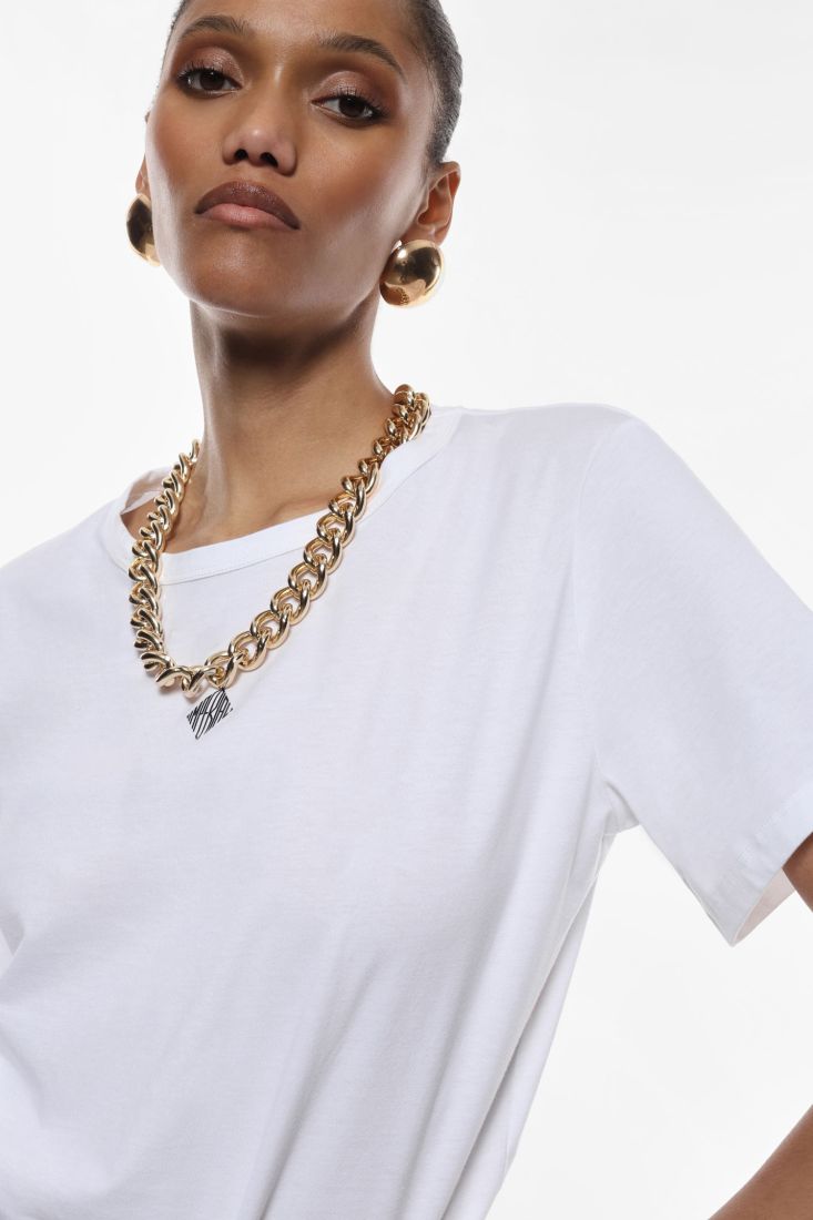 Bodysuit girocollo maniche corte con catena
