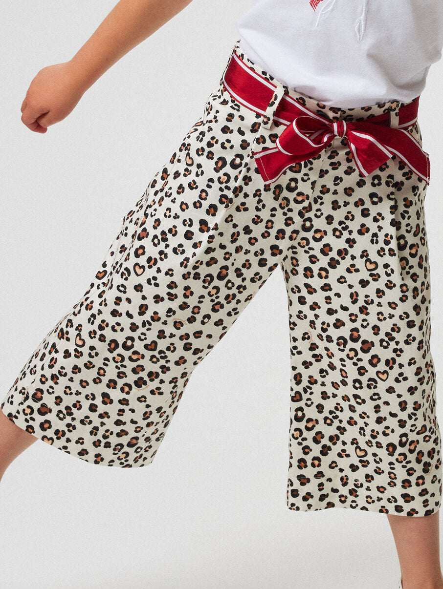 Pantaloni gabardina animalier