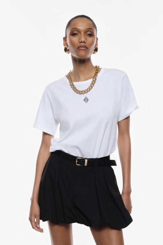 Bodysuit girocollo maniche corte con catena