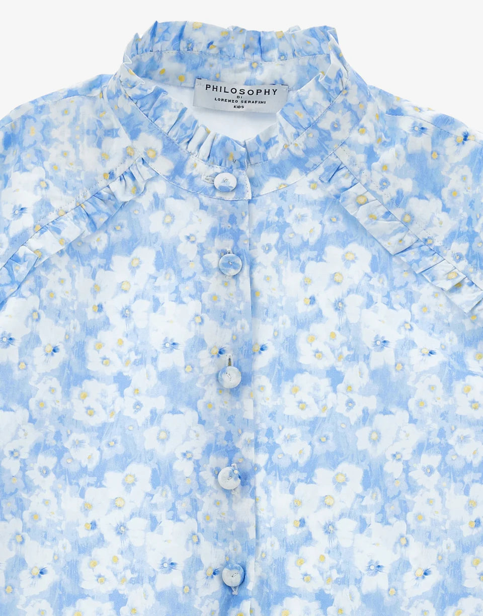 Camicia in cotone con stampa fiori