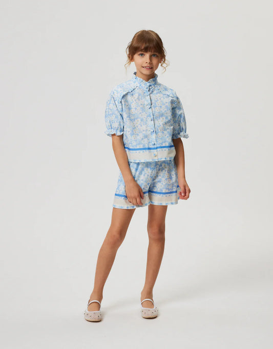 Camicia in cotone con stampa fiori